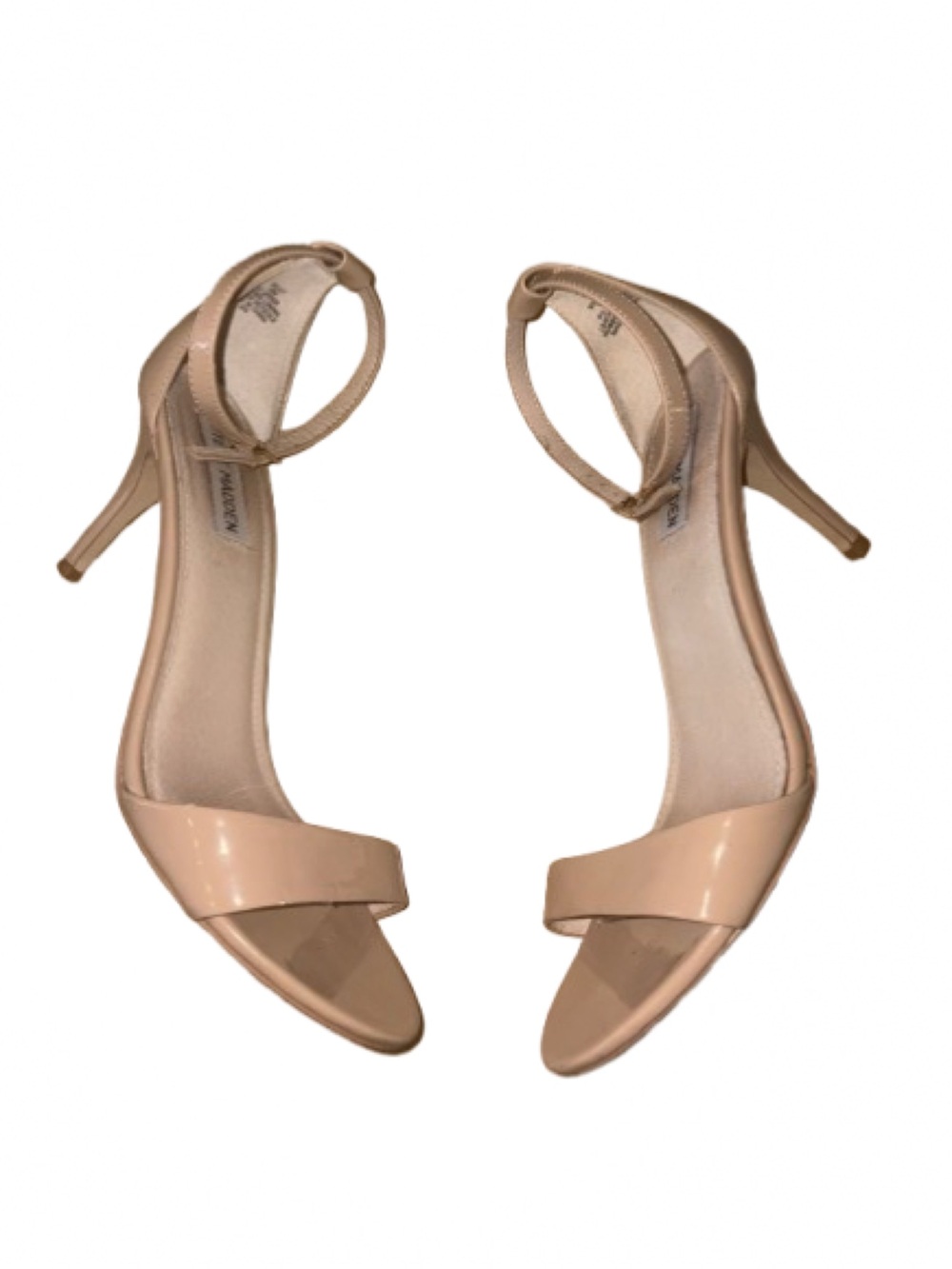Steve Madden Nude Patent Leather Ankle-Strap Stilettos size 10